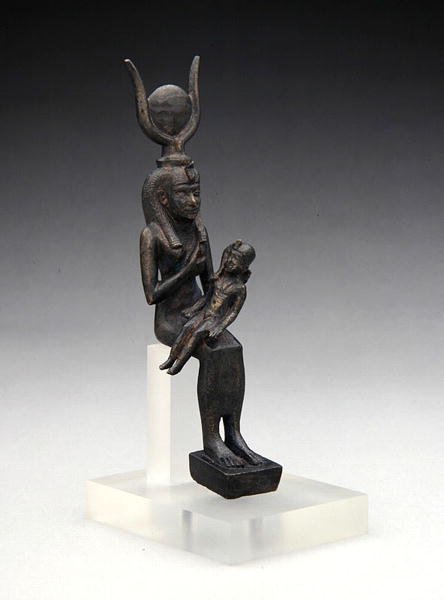 Isis med Harpokrates, 700-400-talet f.Kr. (brons) av Late Period Egyptian