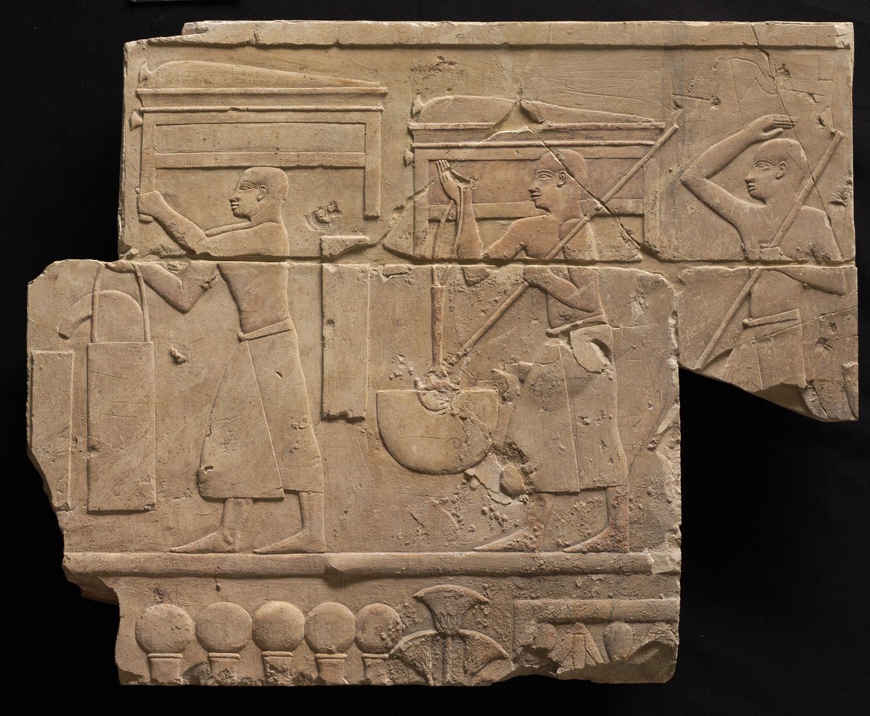 Män som bär gravutrustning, 667-647 f.Kr av Late Period Egyptian