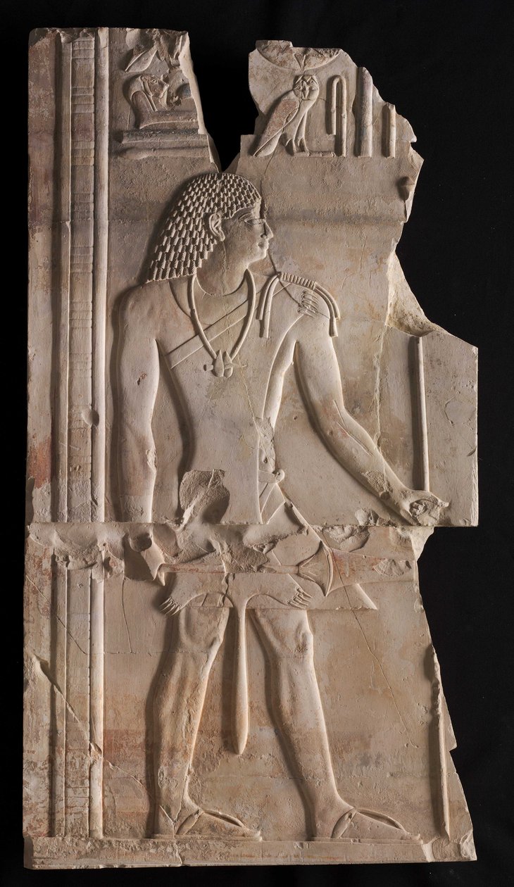 Mentuemhat som präst med stav och spira, c.667-647 f.Kr av Late Period Egyptian