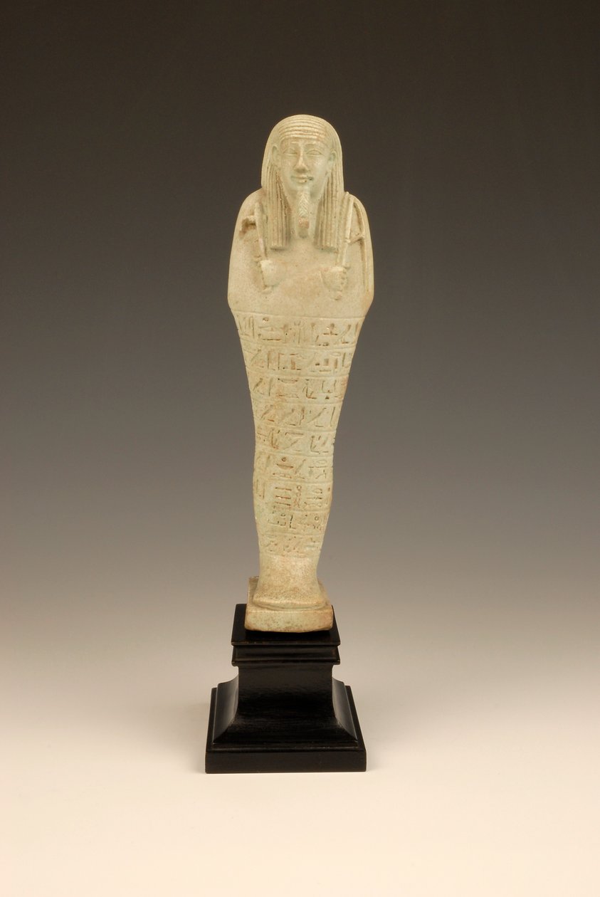 Shabti av Imhotep, 380-342 f.Kr. (fajans och grön glasyr) av Late Period Egyptian