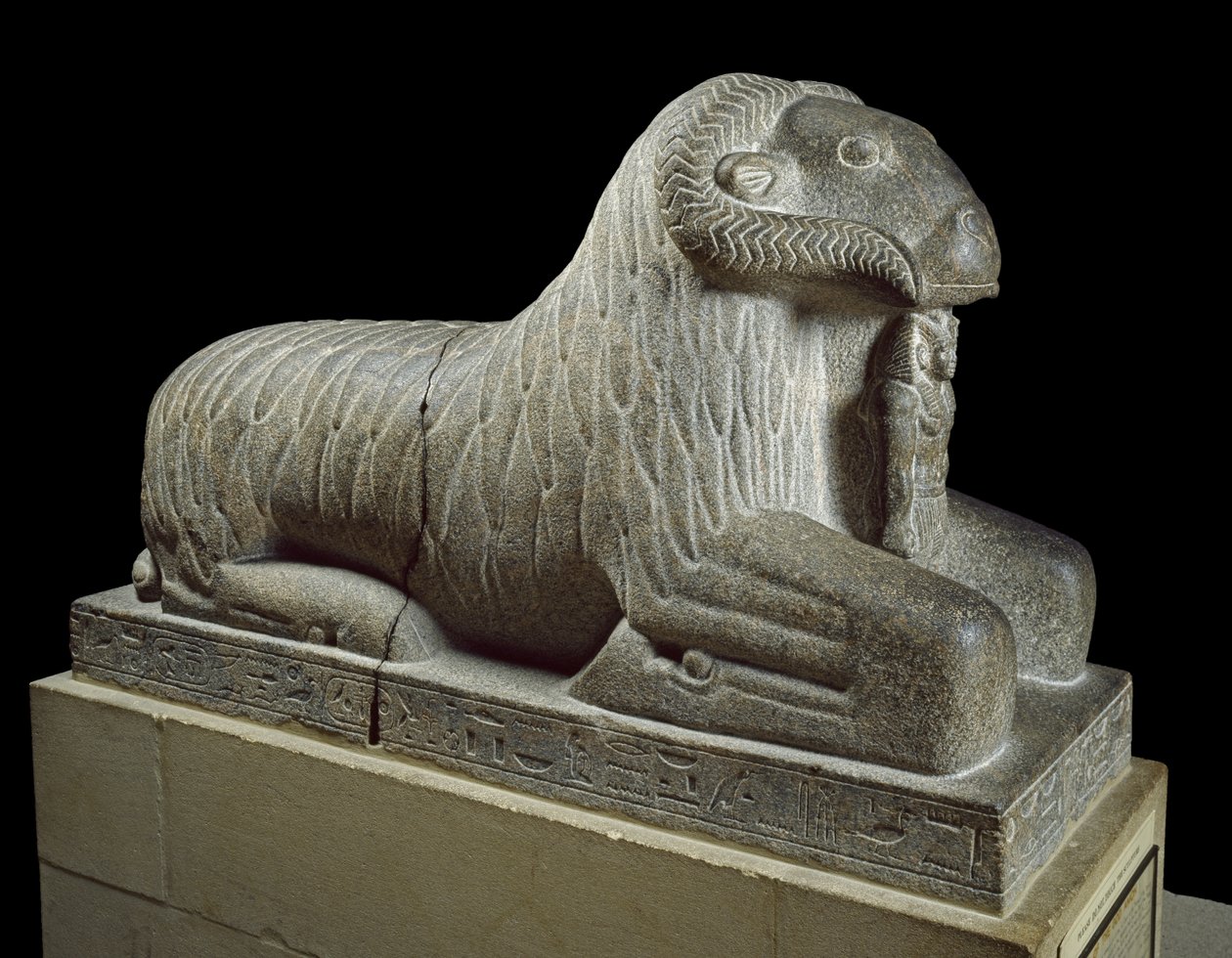 Staty av väduren av Amun, c.680 f.Kr. (granit) av Late Period Egyptian
