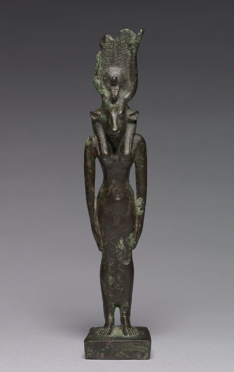 Statyett av Hathor, 664-30 f.Kr av Late Period Egyptian