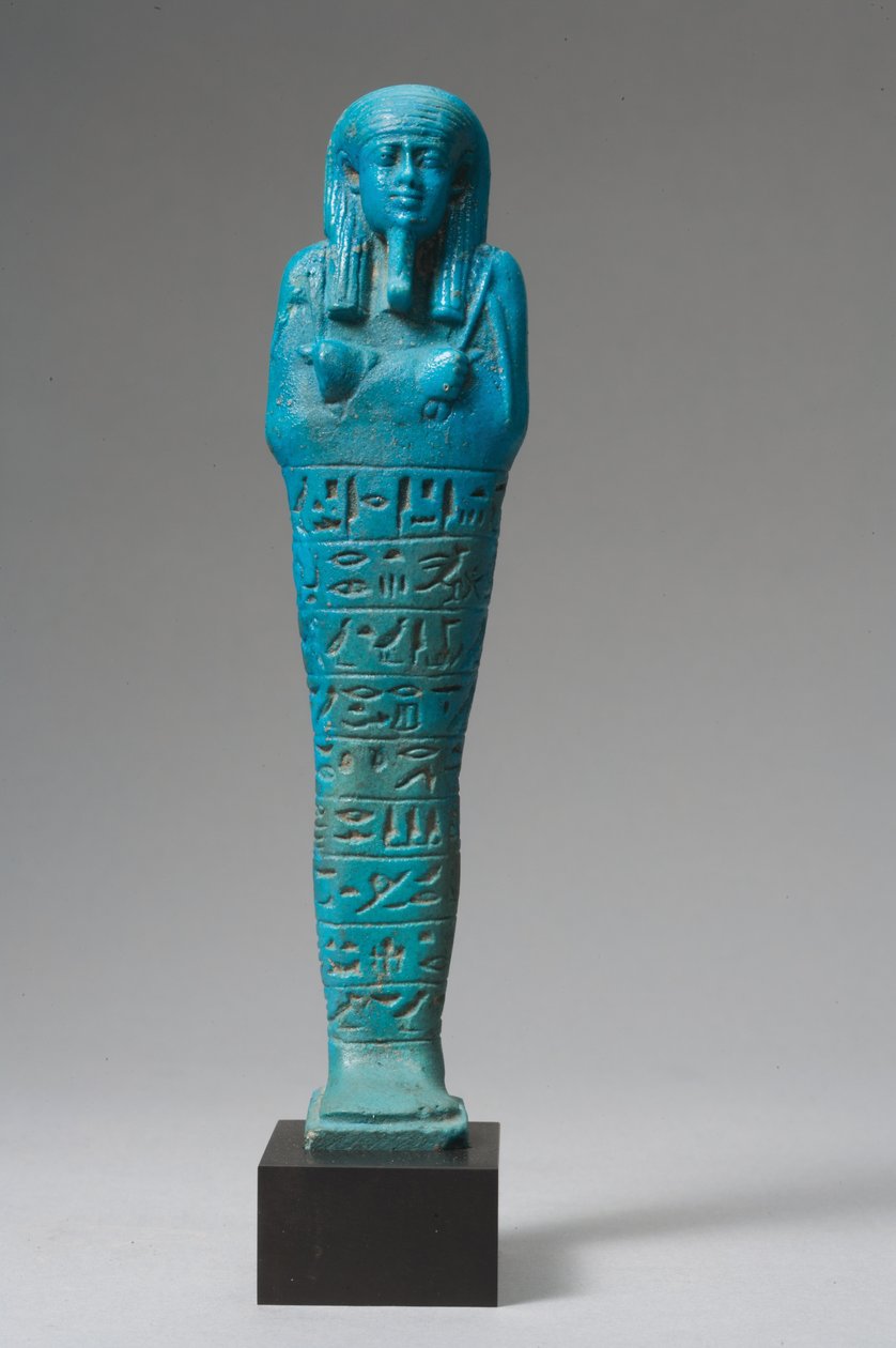 Ushabti för Psammtik född av Saba-rekhyet (fajans) av Late Period Egyptian