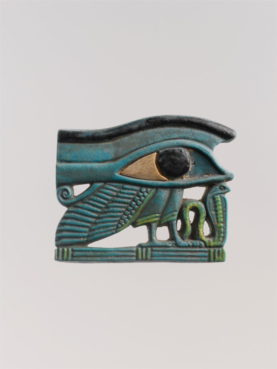 Wedjat ögonamulett, 525-332 f.Kr. (grön fajans) av Late Period Egyptian