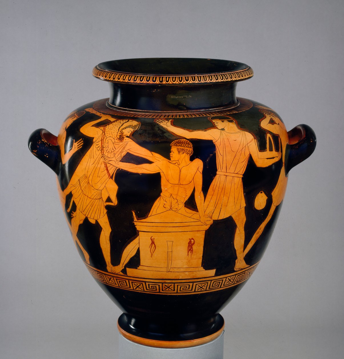 Attic rödfigur stamnos som visar Herakles och Busiris, c460 f.Kr av Late follower of the Berlin Painter