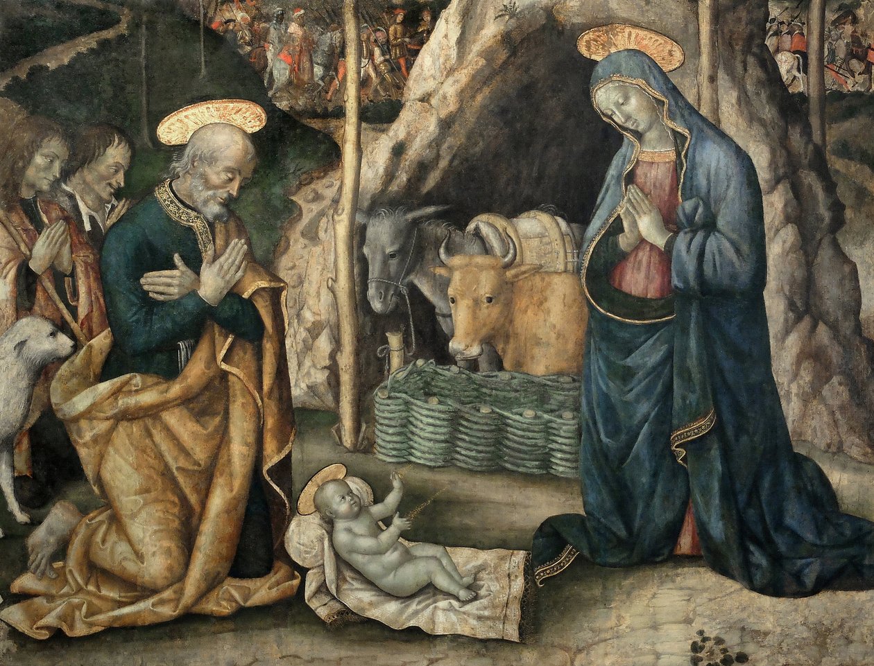 Födelse, detalj av Lattanzio Da Foligno