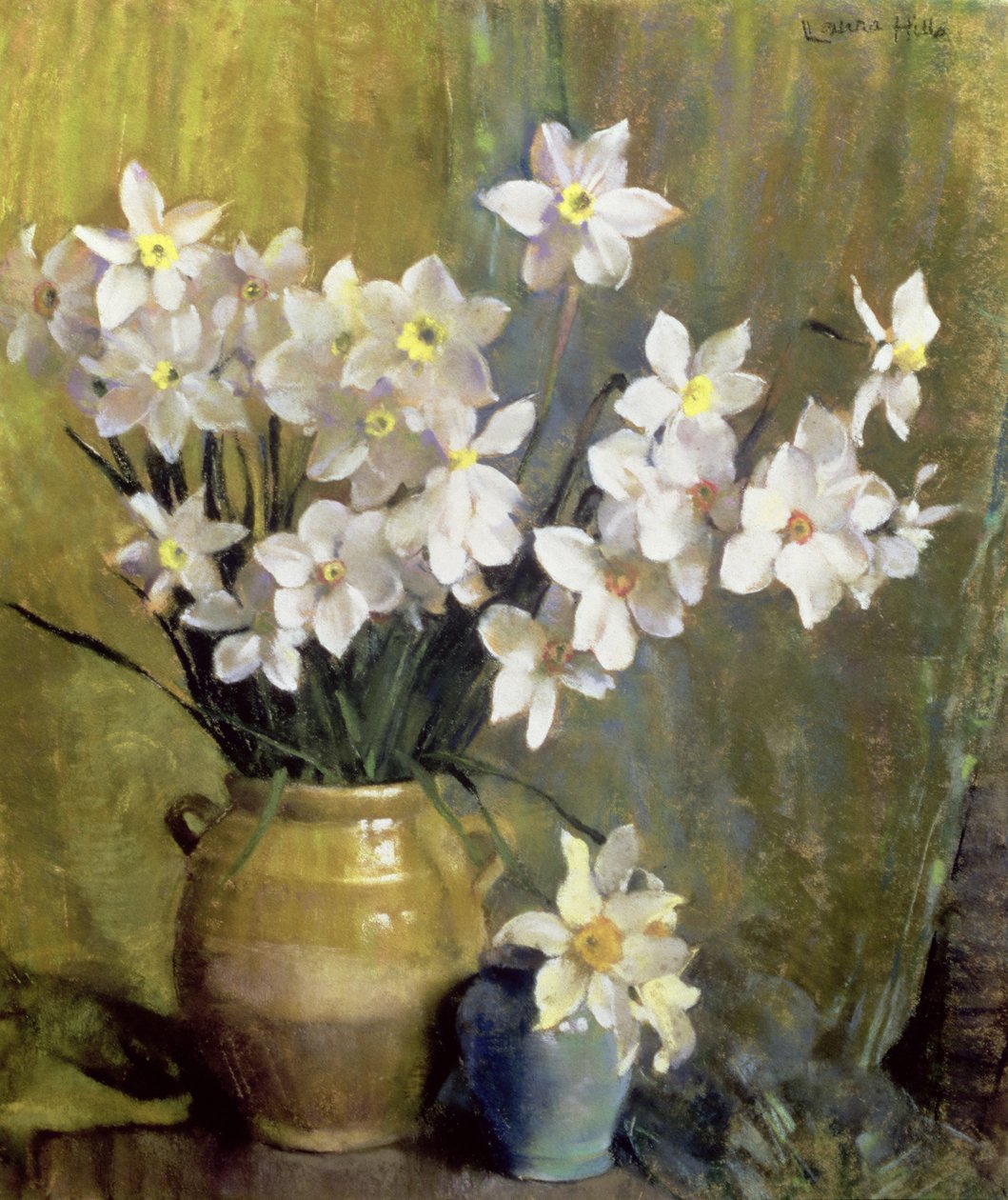 Narcissus (pastell på papper) av Laura Coombs Hills