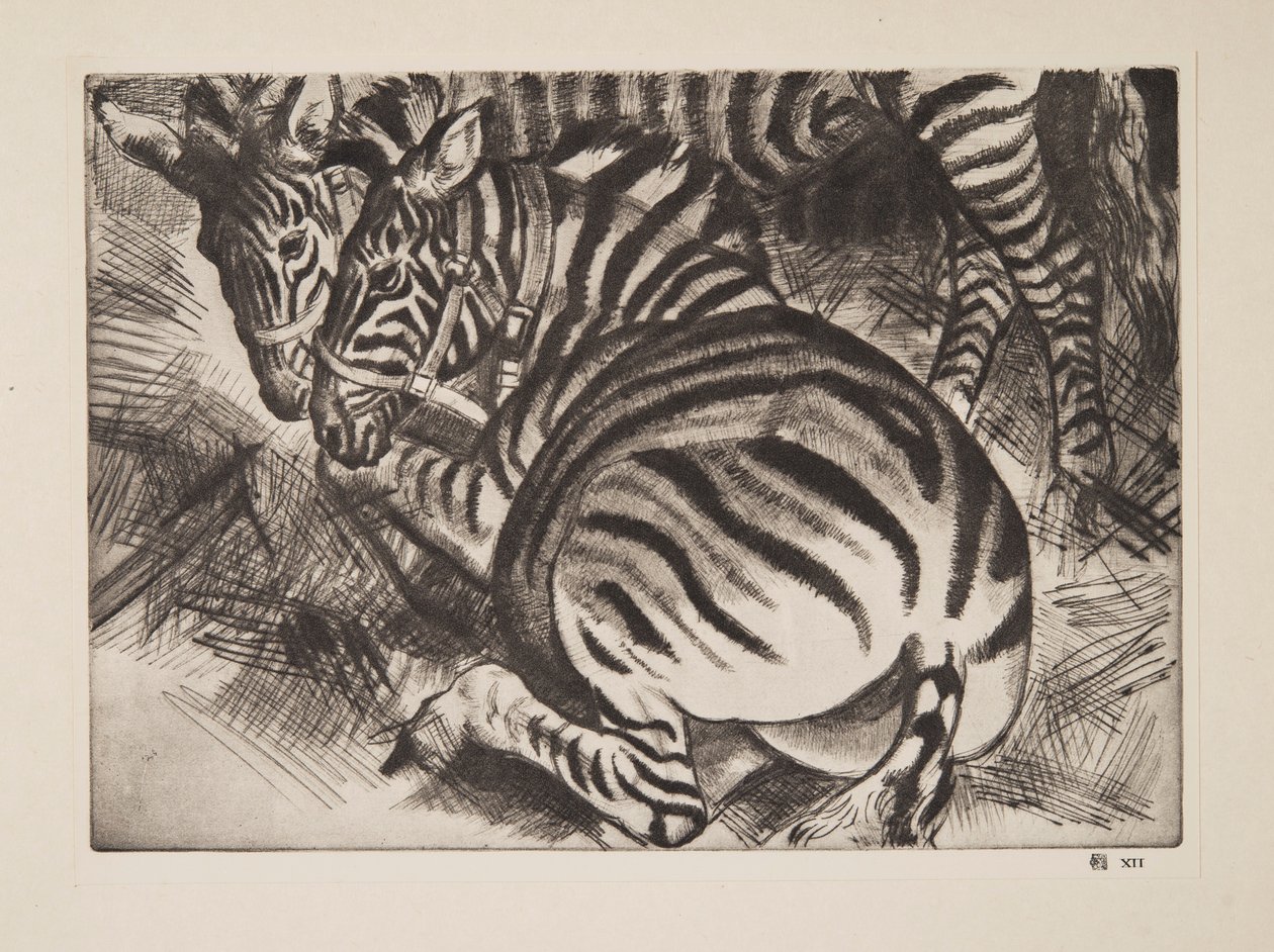 Zebror, pub. 1930. av Laura Knight