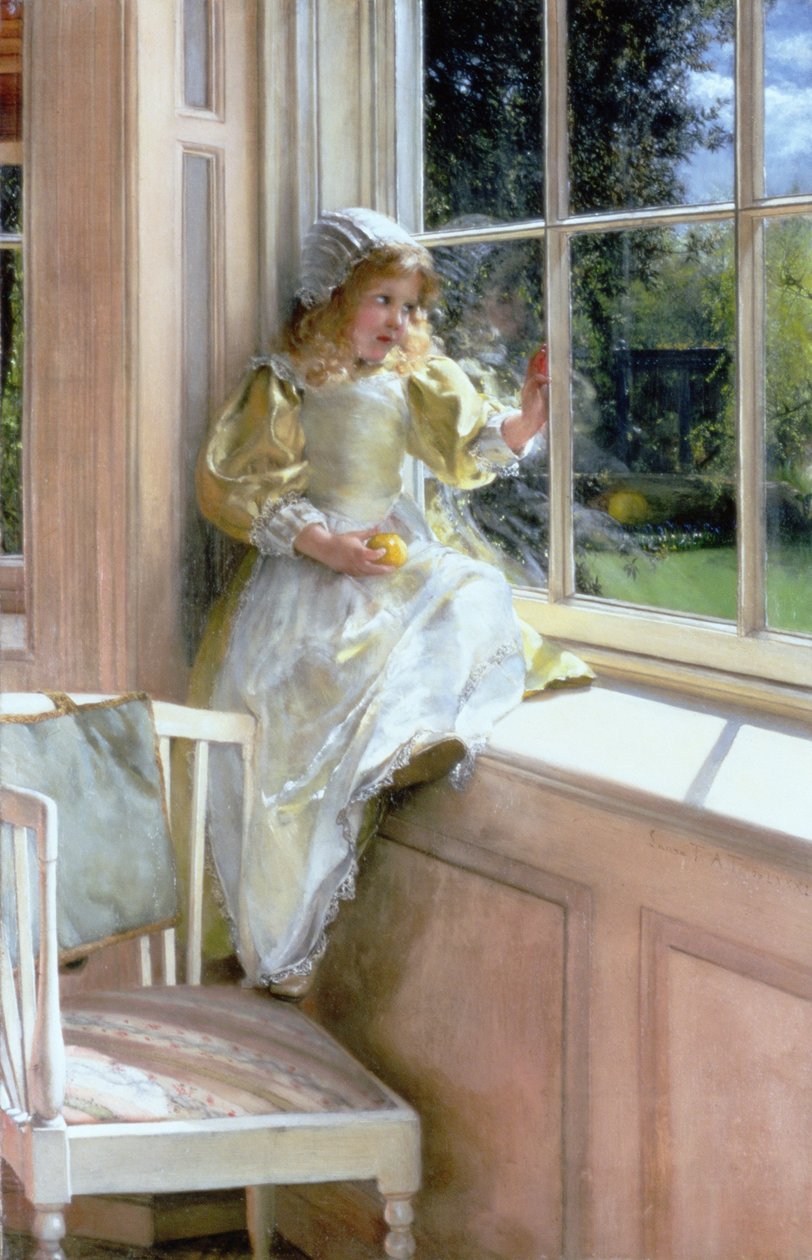 A Looking Out Window (Sunshine) (olja på duk) av Laura Theresa  Alma Tadema