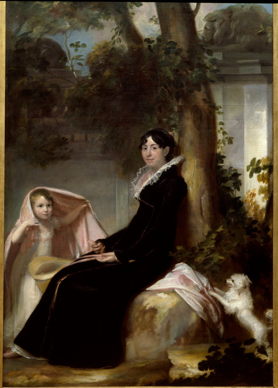 Porträtt av Madame Junot, hertiginna av Abrantes, med sin dotter Valentine Porträtt av Laure Permon (1784-1838), fru till general Junot och fransk romanförfattare. Målning av Domenico Pellegrini (1759-1840) Dim. Bordeaux 1,45 x 2,35 m. Museum of Fine Arts av Laure Junot Abrantes
