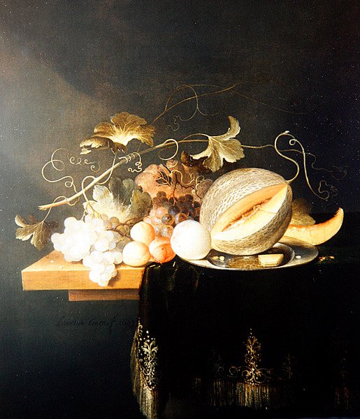 A Still Life of Fruit (olja på duk) av Laurens Craen