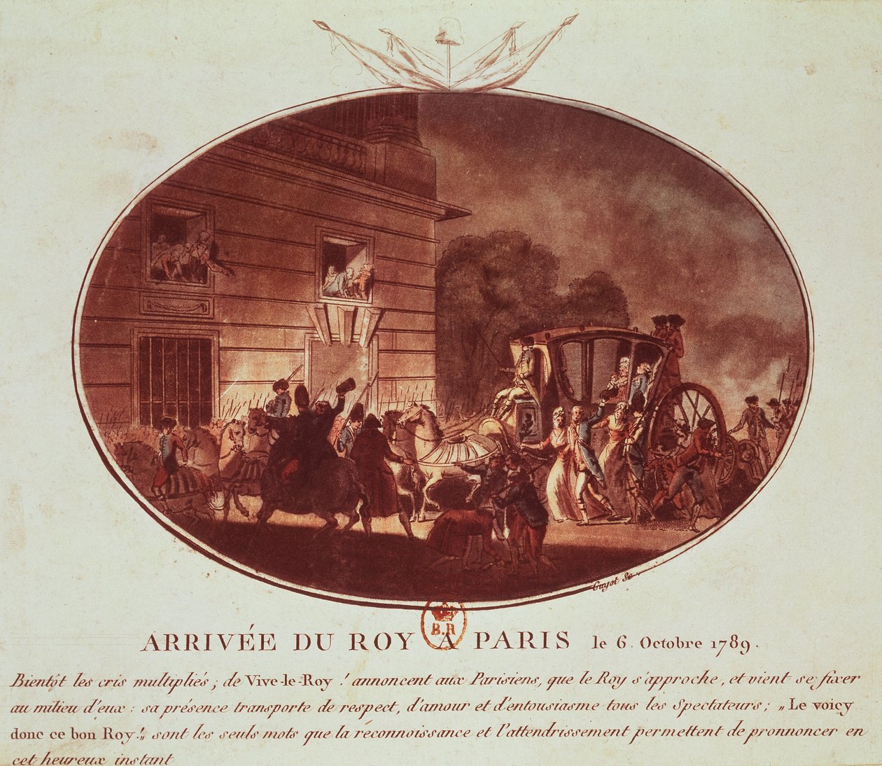 Kungens ankomst till Paris den 6 oktober 1789 (akvatint) av Laurent Guyot