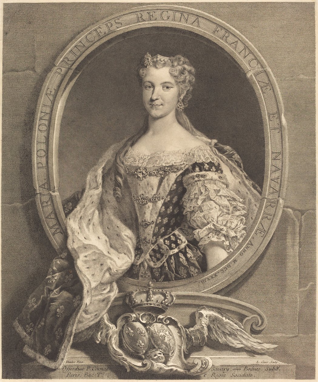 Marie Leszczynska av Polen, drottning av Frankrike av Laurent Cars after Carle Van Loo