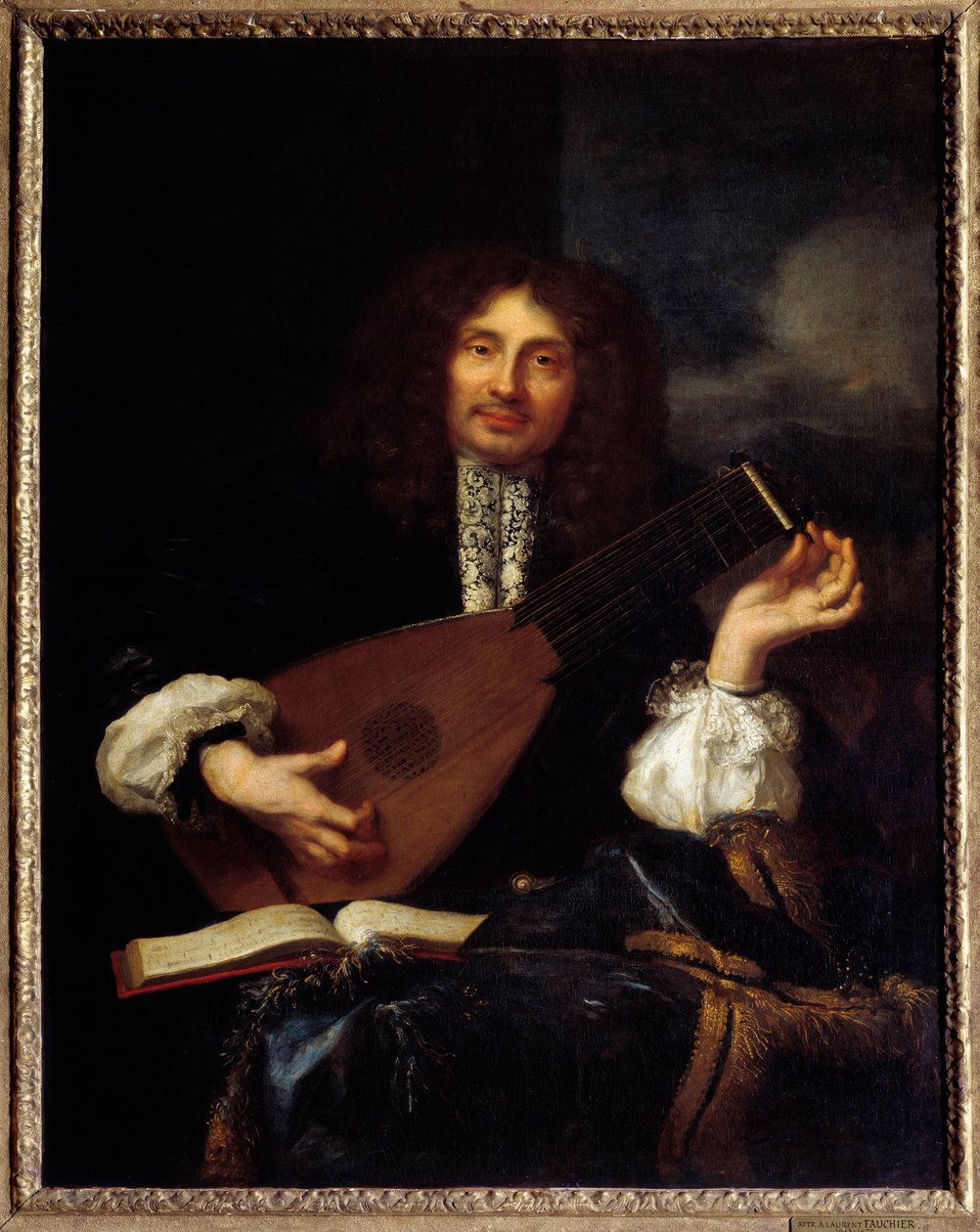 Porträtt av en man som spelar lut: antagligen porträtt av Imbert, kontorist i parlamentet i Aix. Målning tillskriven Laurent Fauchier (1643-1672) av Laurent Fauchier