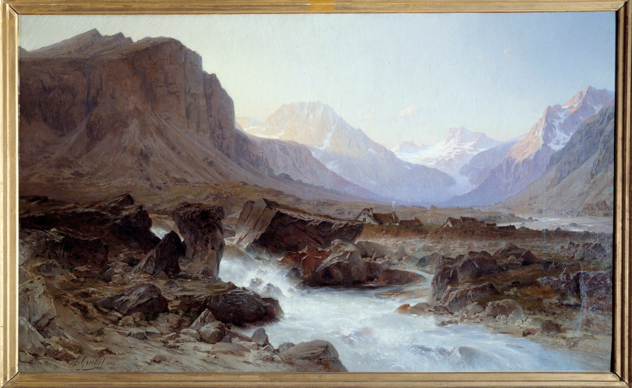 La Berarde i Oisans. Målning av Laurent Guétal (1841-1892) av Laurent Guétal
