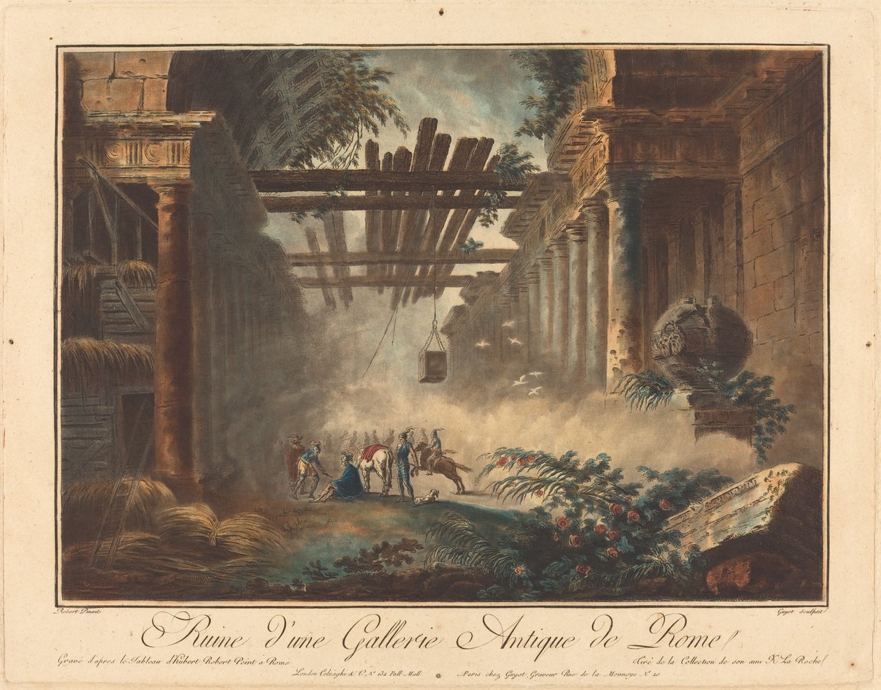 Ruin av ett gammalt galleri i Rom av Laurent Guyot after Hubert Robert