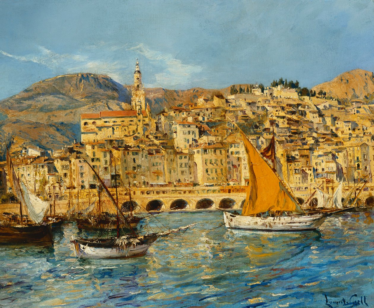 Mentons hamn av Laurent Lucien Gsell