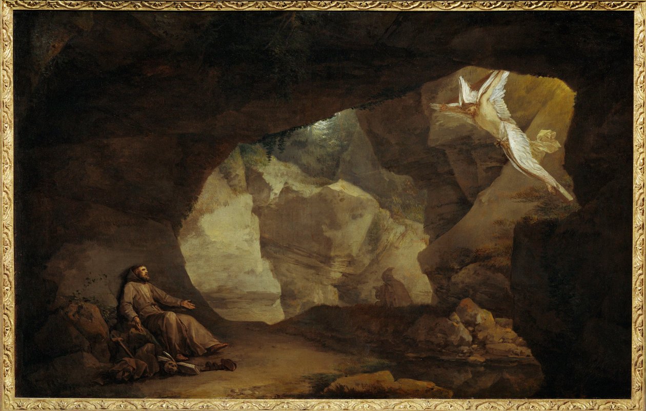 Paysage avec Saint Francois - Landskap med den helige Franciskus ... av Laurent de (workshop of) La Hyre
