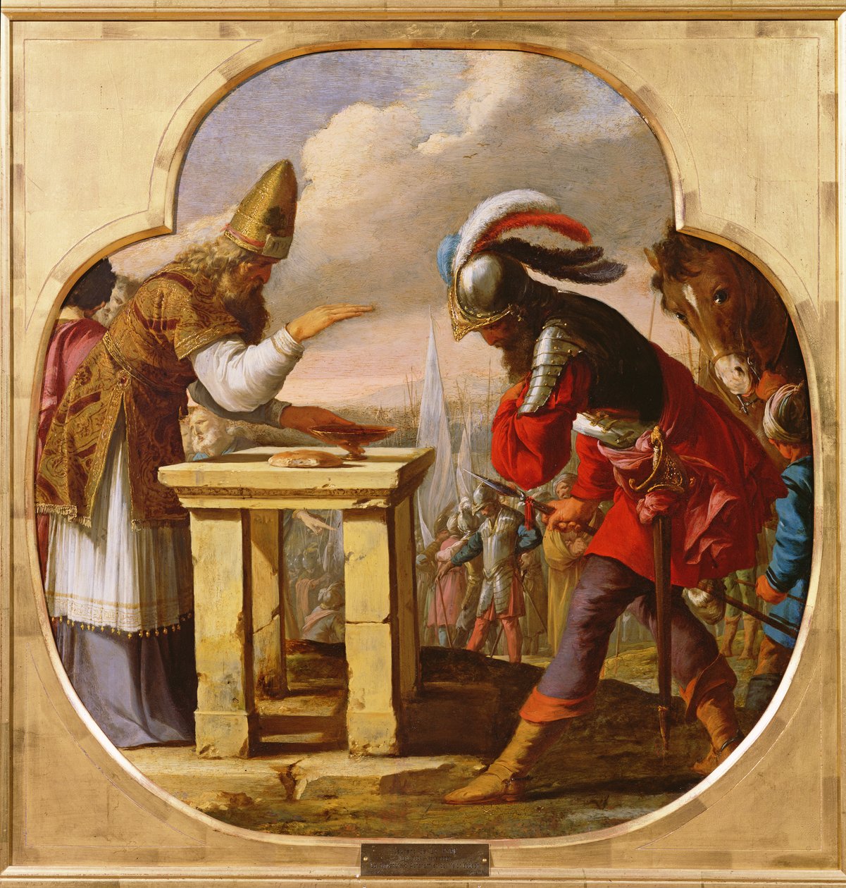 Mötet mellan Abraham och Melkisedek, ca 1630 (olja på koppar) av Laurent de la Hyre