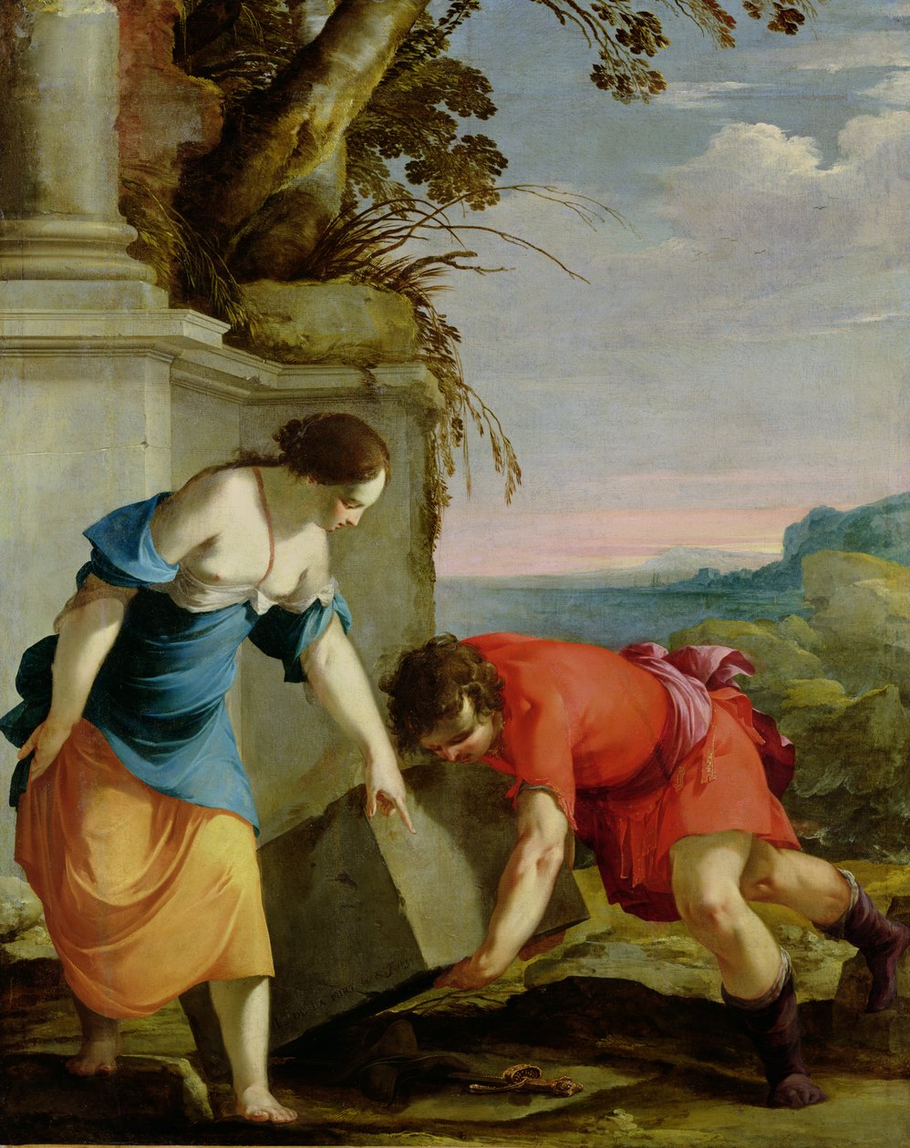 Theseus finner sin fars svärd, 1634 av Laurent de la Hyre