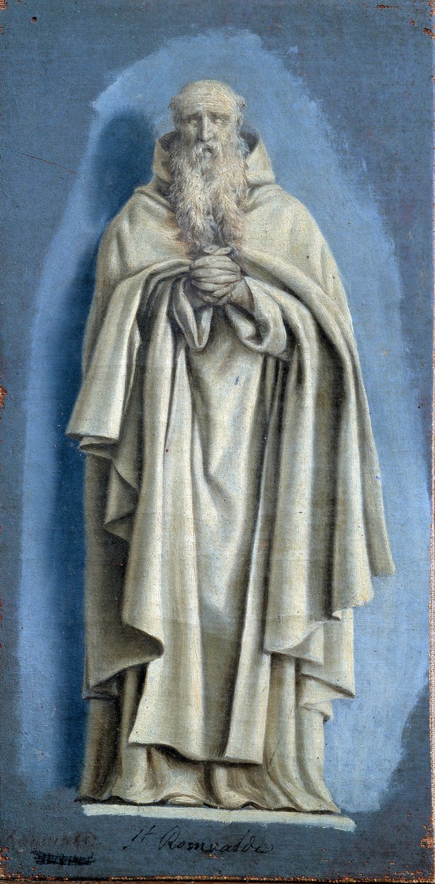 Saint Romuald ber Målning med camaieu på duk av Laurent de La Hyre (1606-1656) 1600-talets sön. 0,36 x 0,18 m Paris. Louvren av Laurent de la Hyre