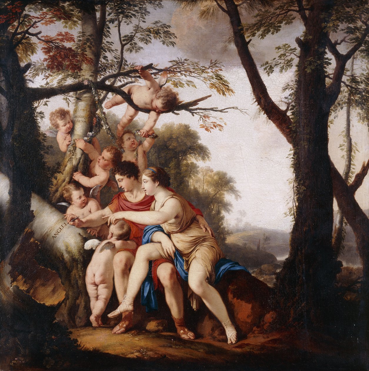 Angelica och Medoro av Laurent de la Hyre