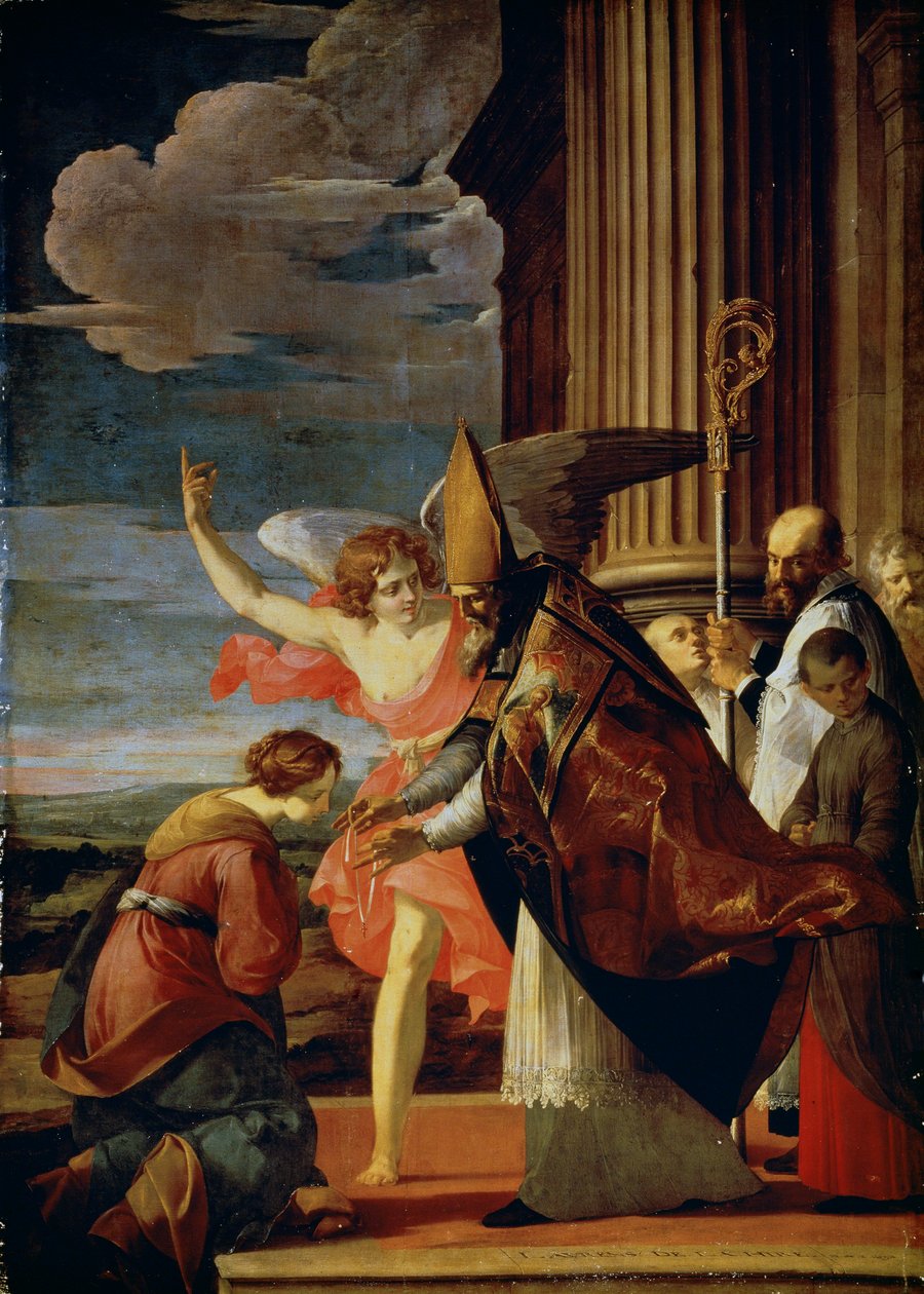 Saint Germanus av Auxerre och Saint Genevieve av Paris, 1630. av Laurent de la Hyre