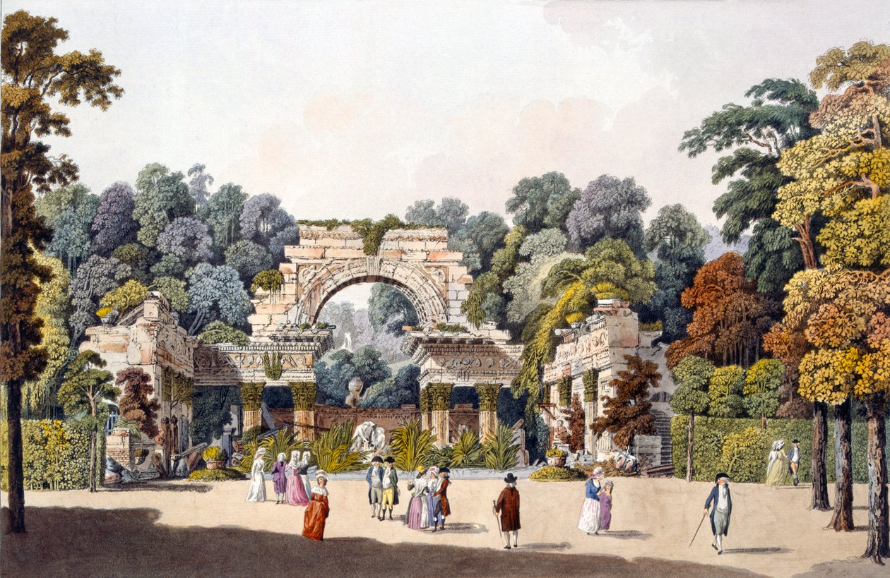 Ruin i trädgården av slottet Schönbrunn, Wien, 1790-talet av Laurenz Janscha