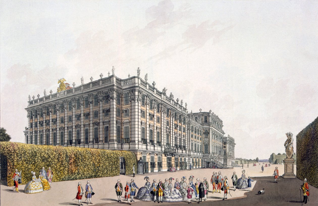 Utsikt över slottet Schönbrunn, Wien, 1792 av Laurenz Janscha