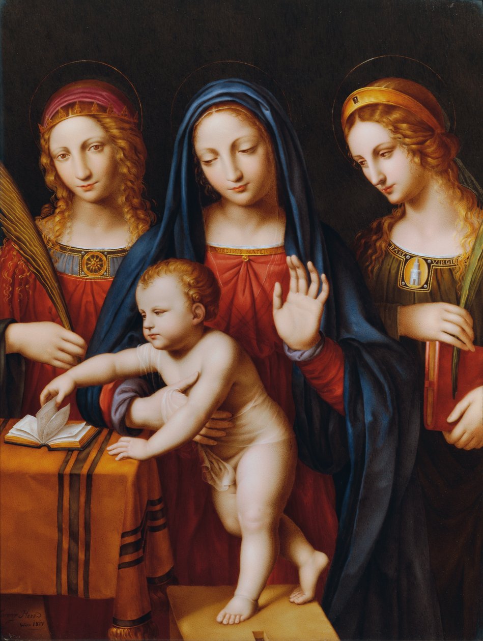 Madonna med Jesusbarnet, St. Catherine och St. Barbara av Laurenz Herr