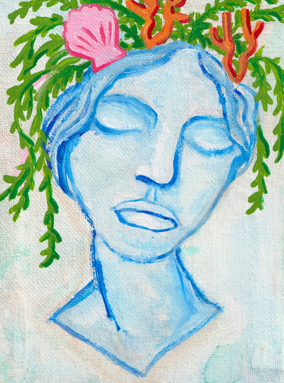 Sjöjungfru, 2025 (akryl på duk) av Laurie Michaels