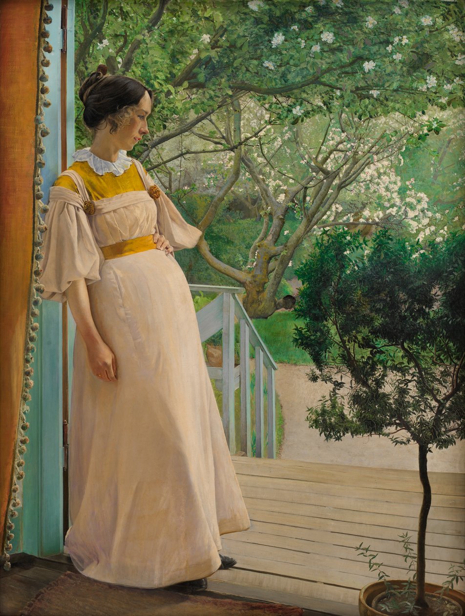 I trädgårdsdörren. Konstnärens hustru, 1897. av Laurits Andersen Ring
