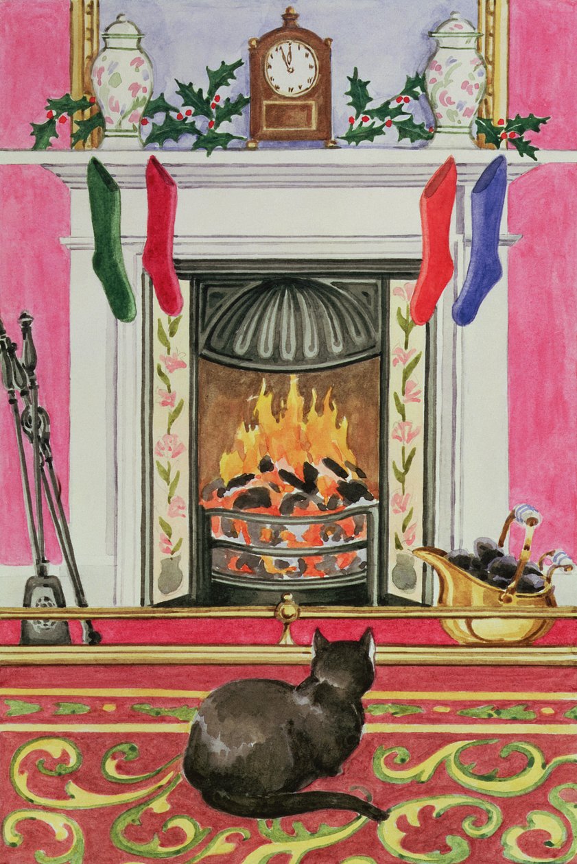 Fireside scen vid jul av Lavinia Hamer