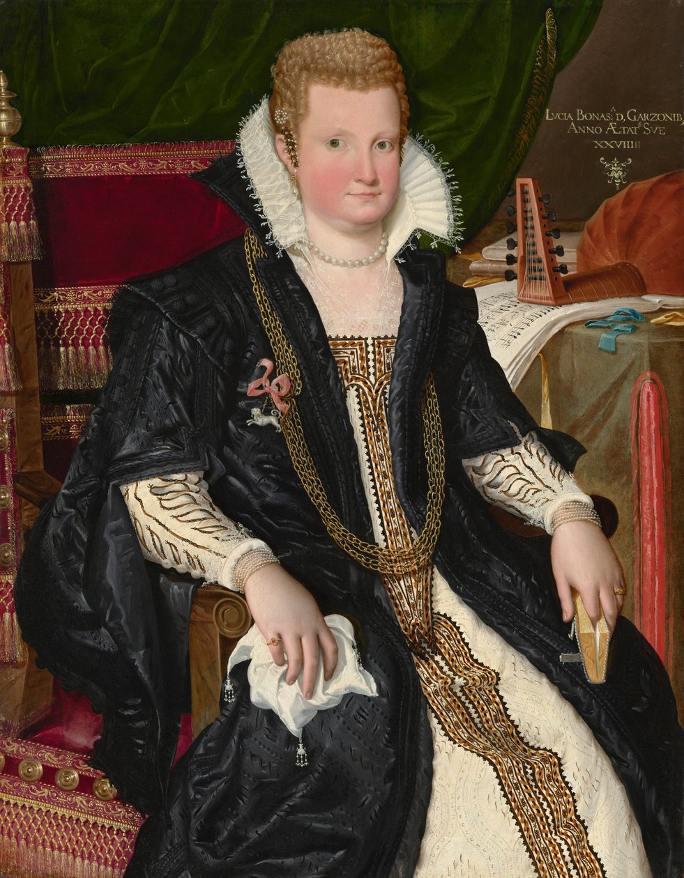 Lucia Bonasoni Garzoni, ca 1590 (olja på duk) av Lavinia Fontana