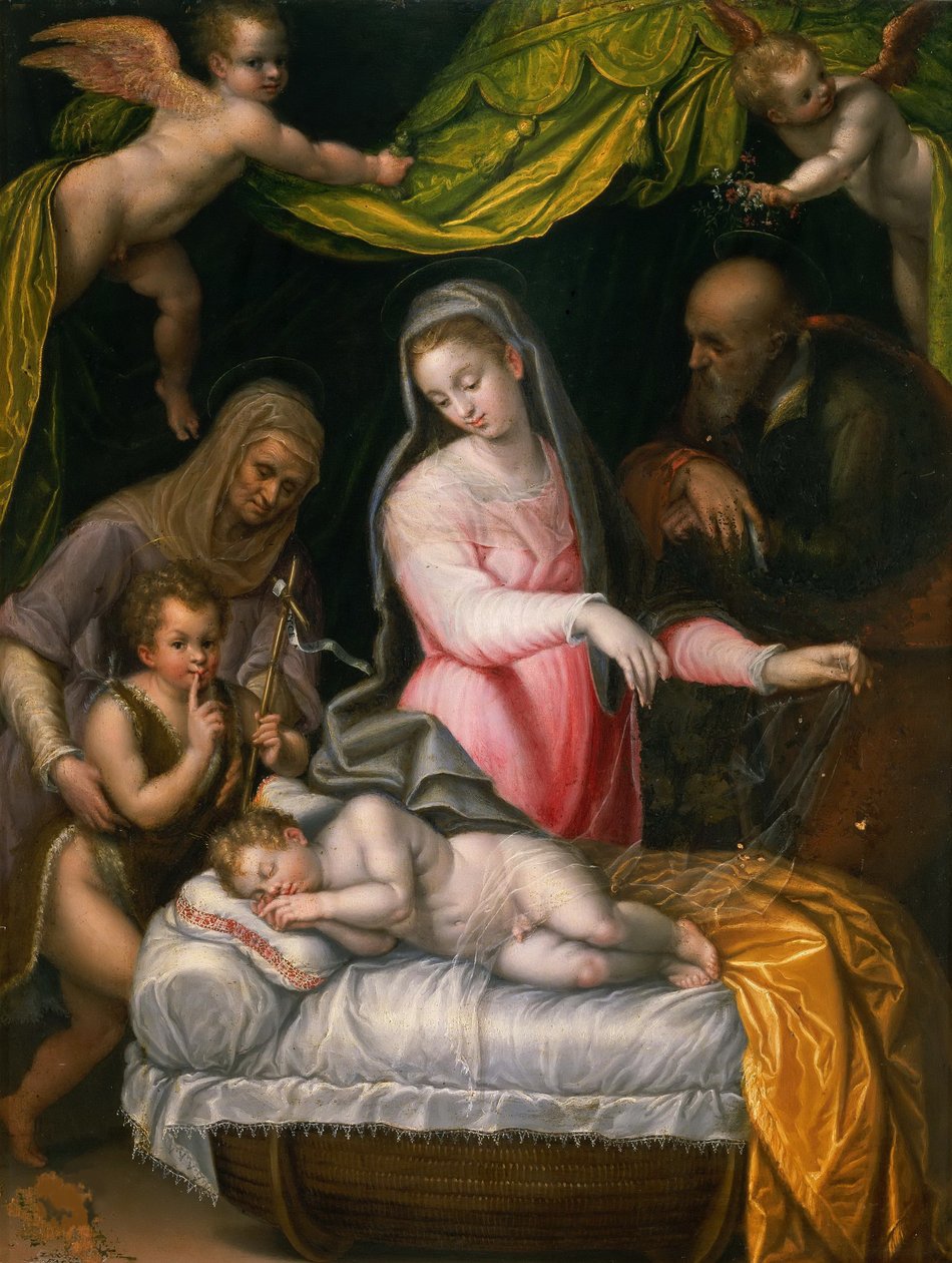 Den heliga familjen med Johannes Döparen och Sankta Elizabeth, 1591. av Lavinia Fontana