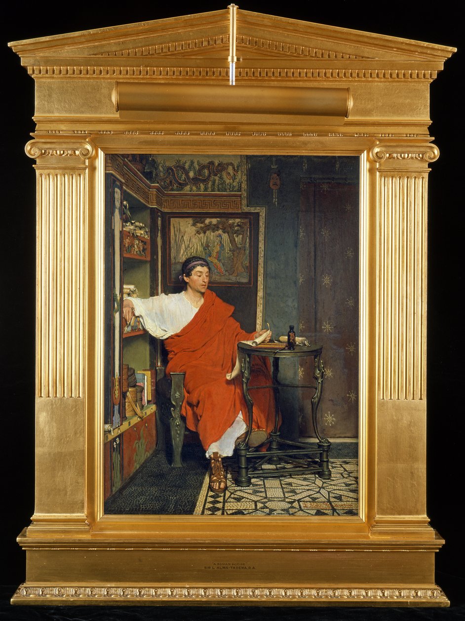 A Roman Scribe Writing Dispatches, 1865 av Lawrence Alma-Tadema