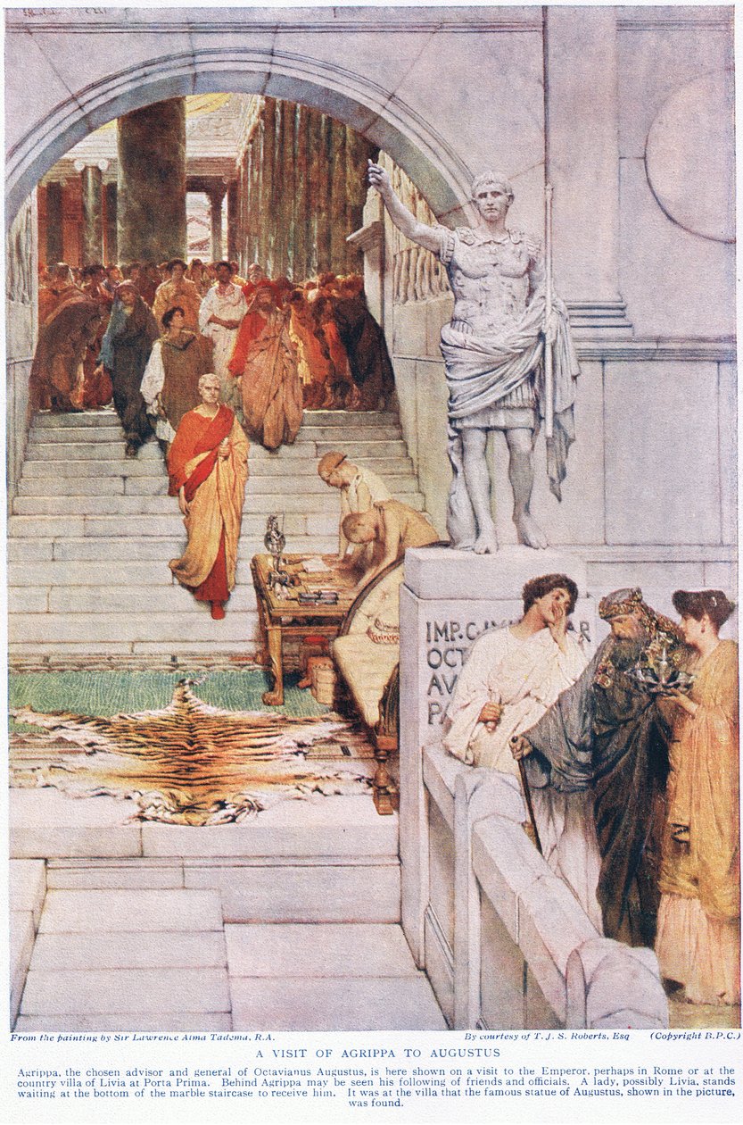 Agrippas besök hos Augustus av Lawrence Alma Tadema