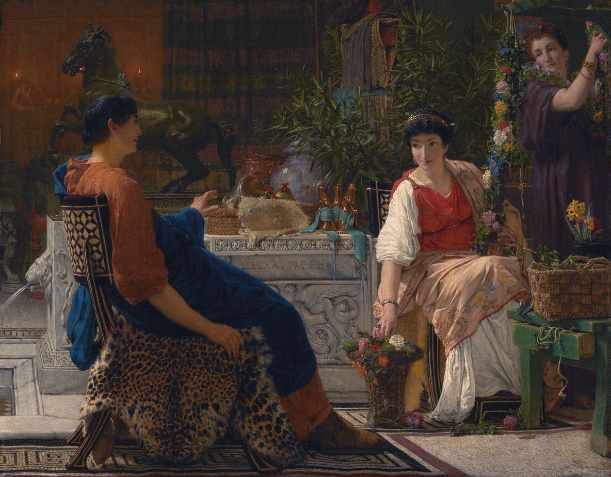 Preparations for the festivities  av Lawrence Alma Tadema
