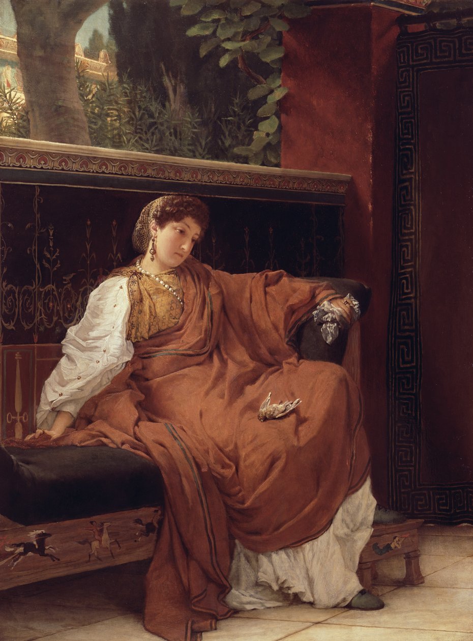 Lesbia gråter över en sparv, 1866 av Lawrence Alma Tadema