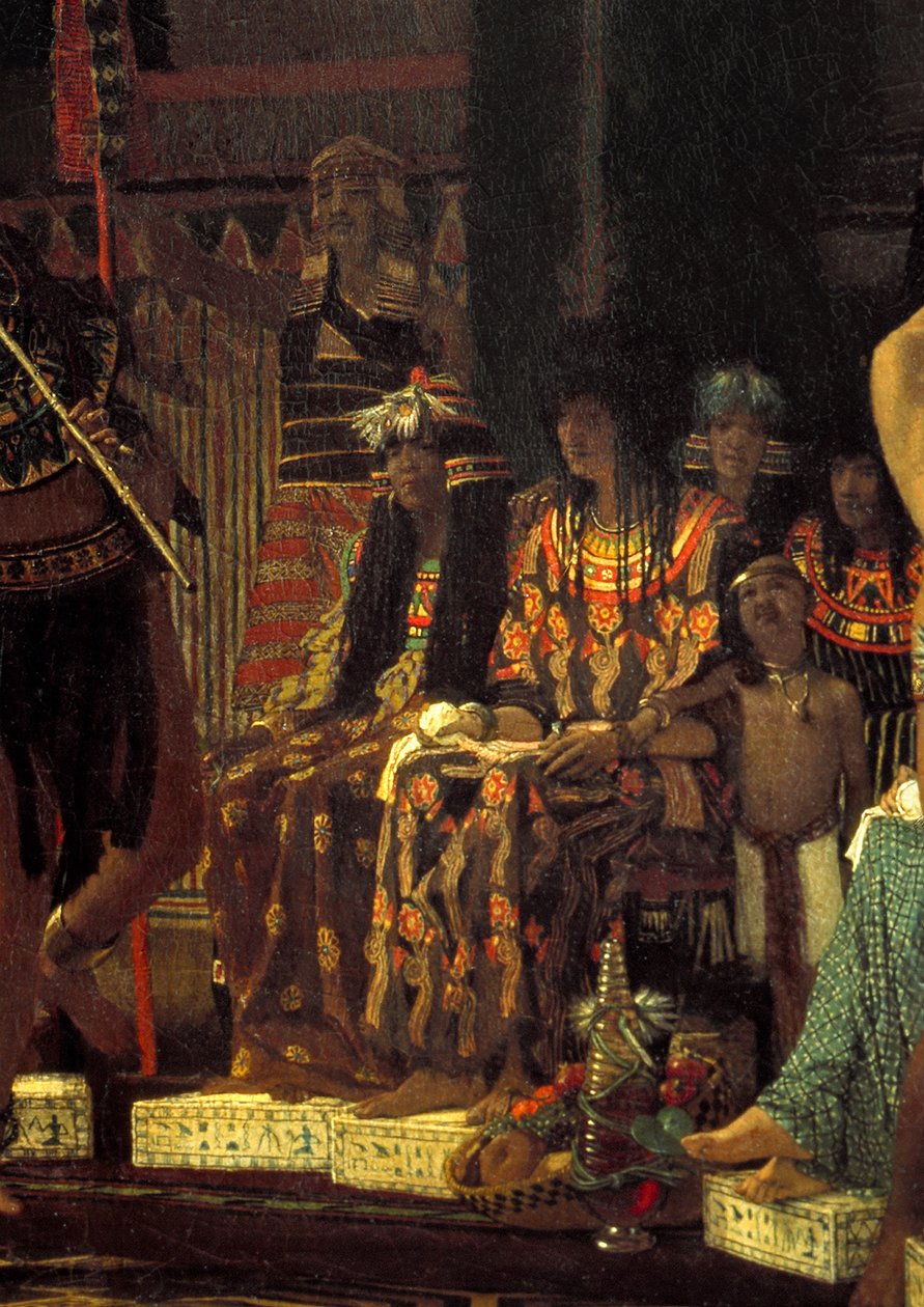 Tidfördriv i det antika Egypten, för 3000 år sedan, 1863 olja på duk detalj av 408302 av Lawrence Alma Tadema