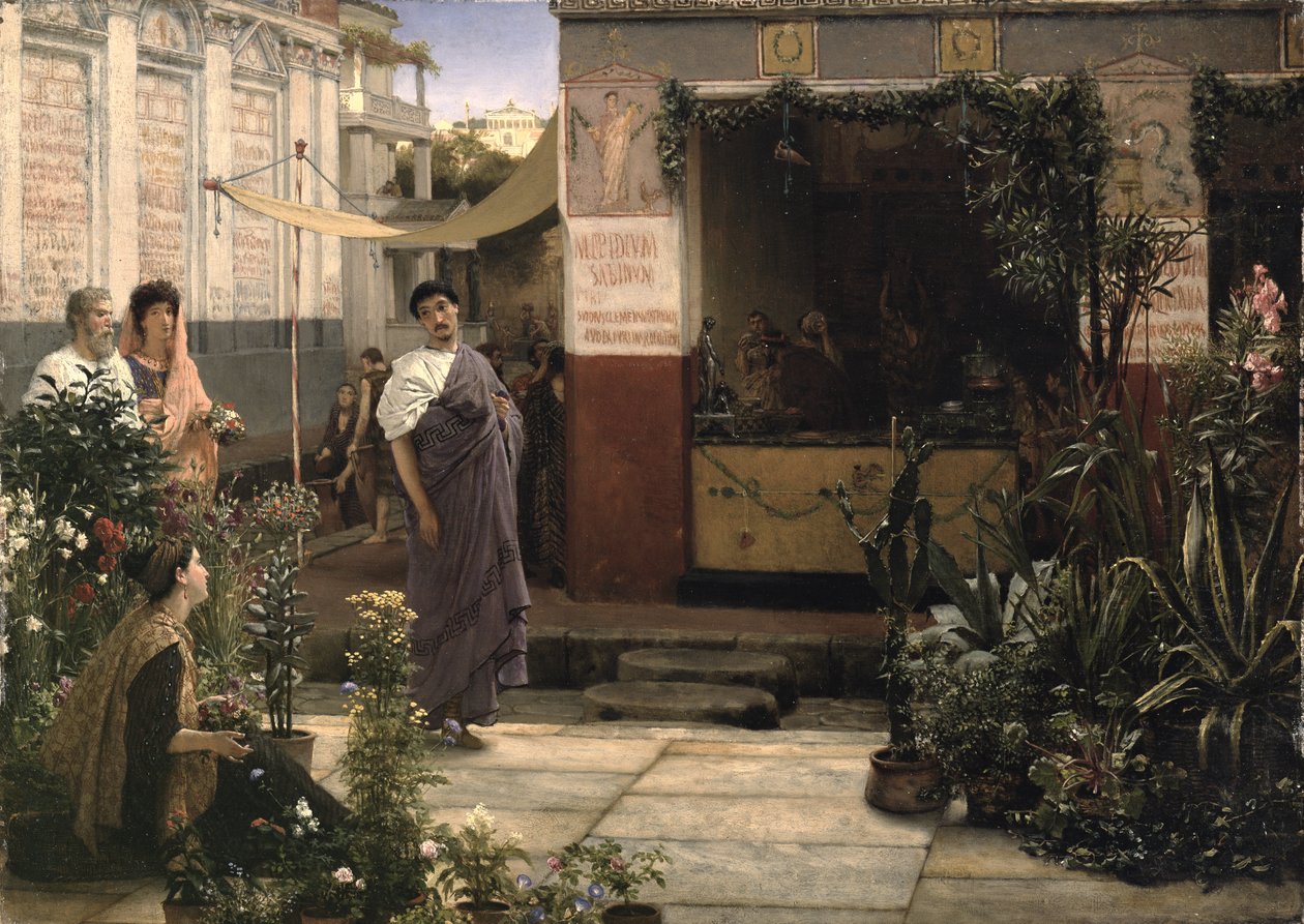 En romersk blomstermarknad av Lawrence Alma Tadema