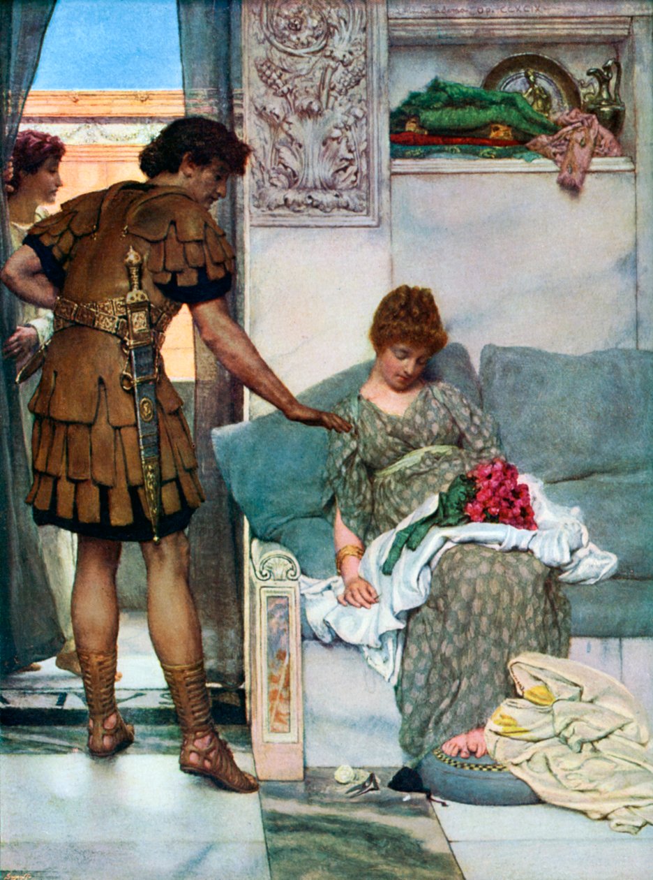 En tyst hälsning, 1908-1909. av Lawrence Alma-Tadema