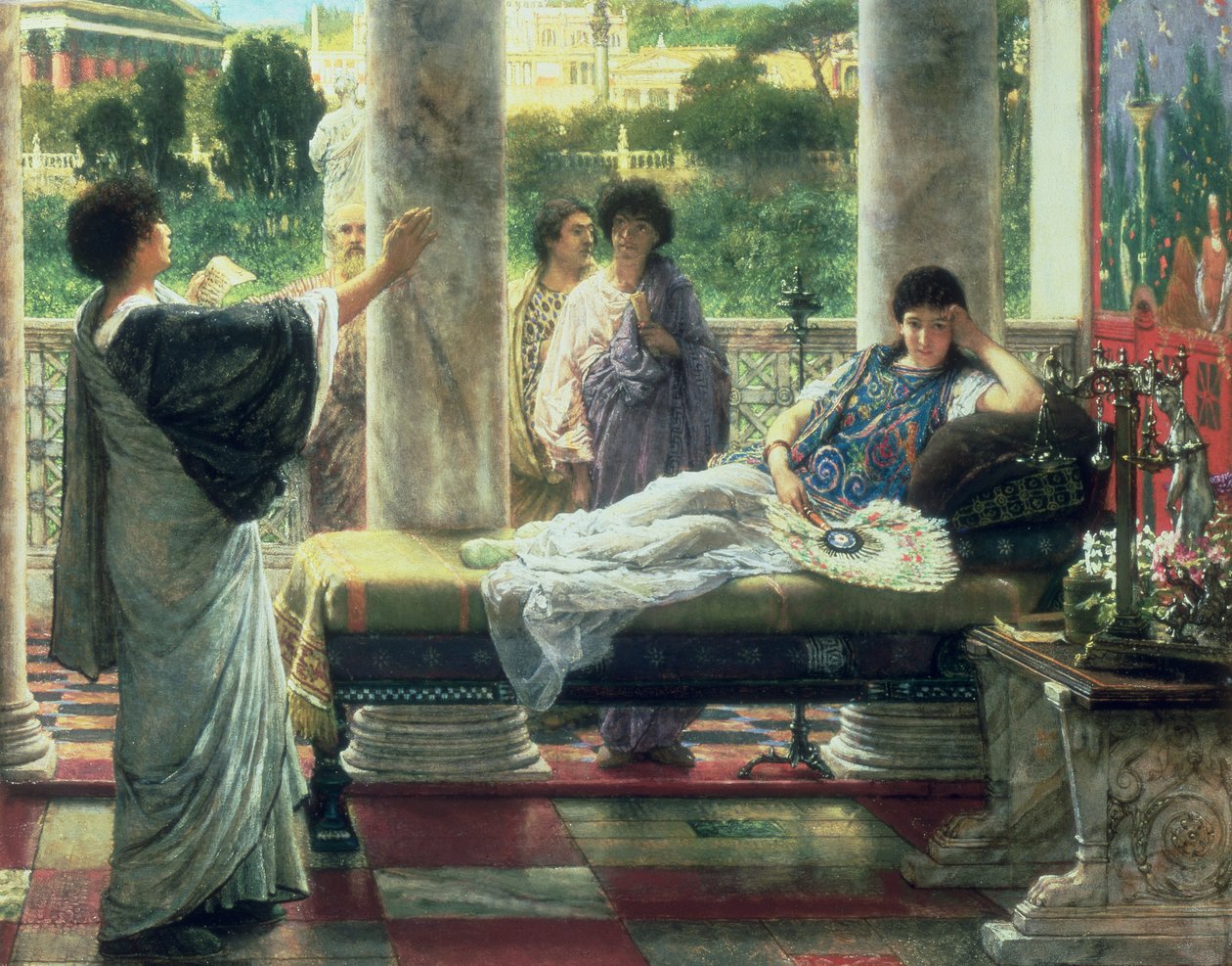Catullus läser sina dikter i Lesbias hus, 1870 av Lawrence Alma Tadema