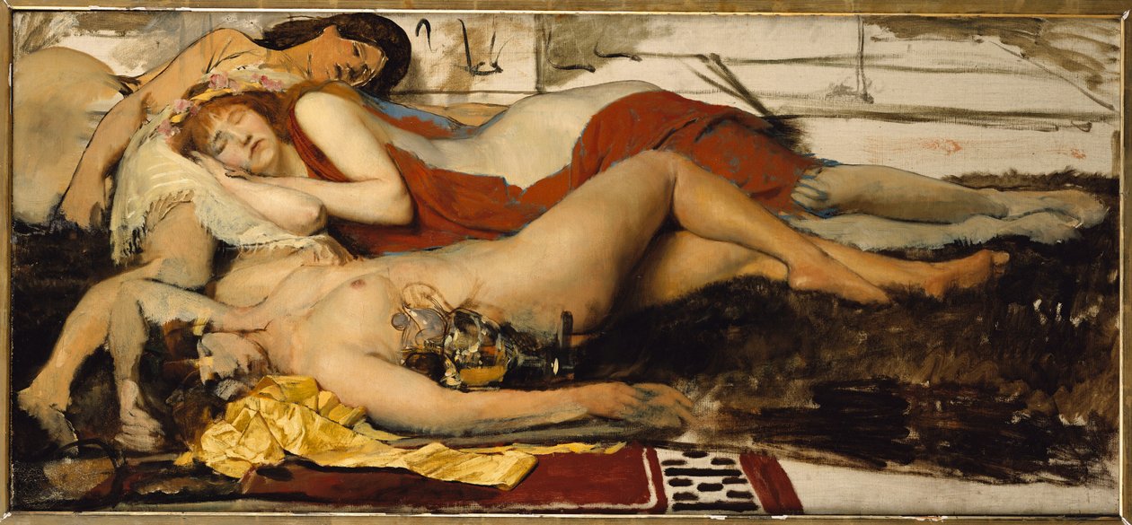 Utmattad Maenides, ca 1873-74 av Lawrence Alma Tadema