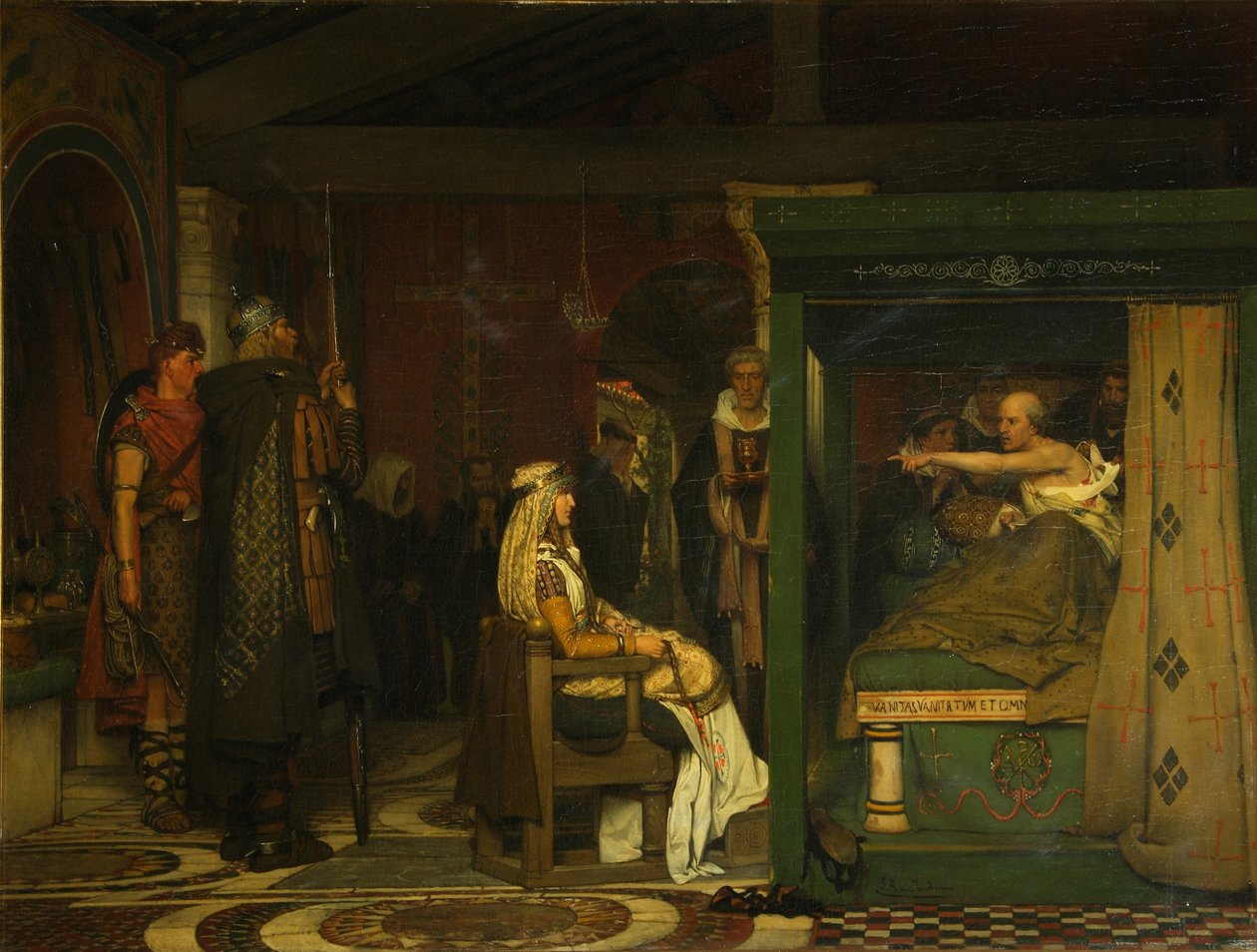 Fredegund besöker biskop Praetextatus på sin dödsbädd 1864 av Lawrence Alma Tadema