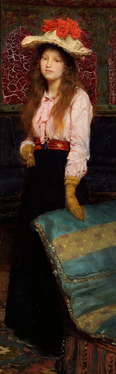 Porträtt av Miss MacWirter, liten hellängd i en interiör, 1888 av Lawrence Alma Tadema