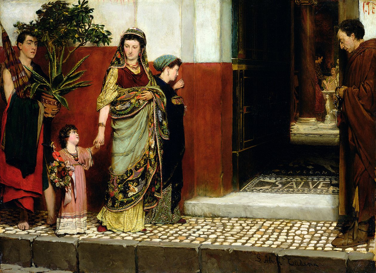 Återvänder från marknaden av Lawrence Alma Tadema