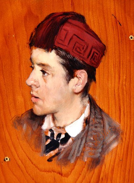 Sir Herbert Thompson, Bart., ca 1877 (olja på panel) av Lawrence Alma Tadema