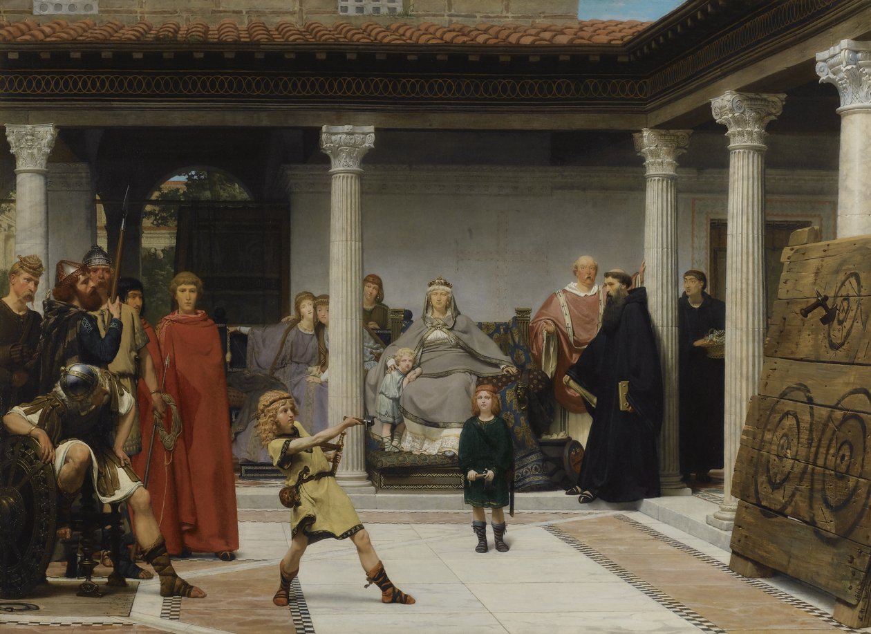 The Education of the Children of Clovis, 1861 av Lawrence Alma Tadema