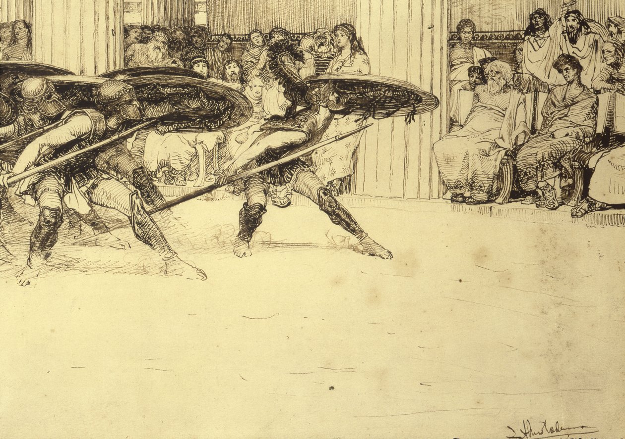 Pyrrhusdansen, ca 1886 av Lawrence Alma-Tadema